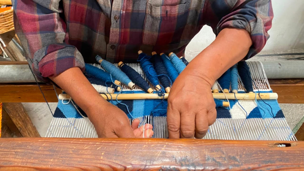 Hand Woven Handbag - Indigo Quilt