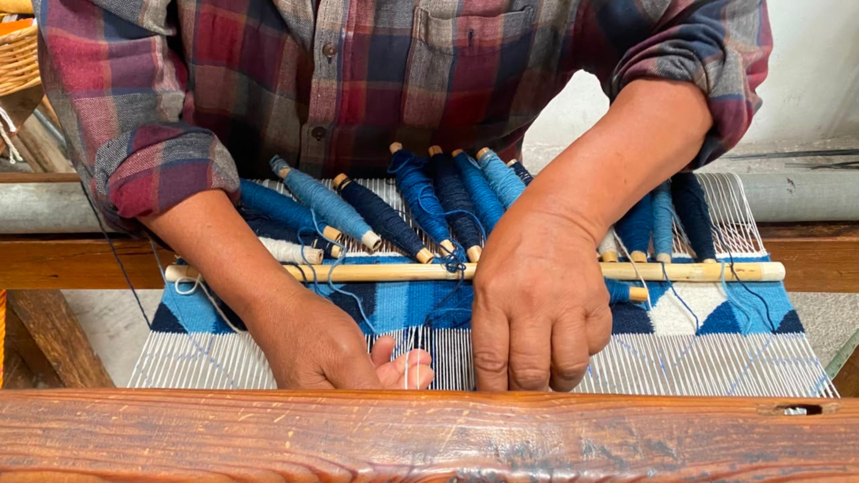 Hand Woven Handbag - Indigo Quilt
