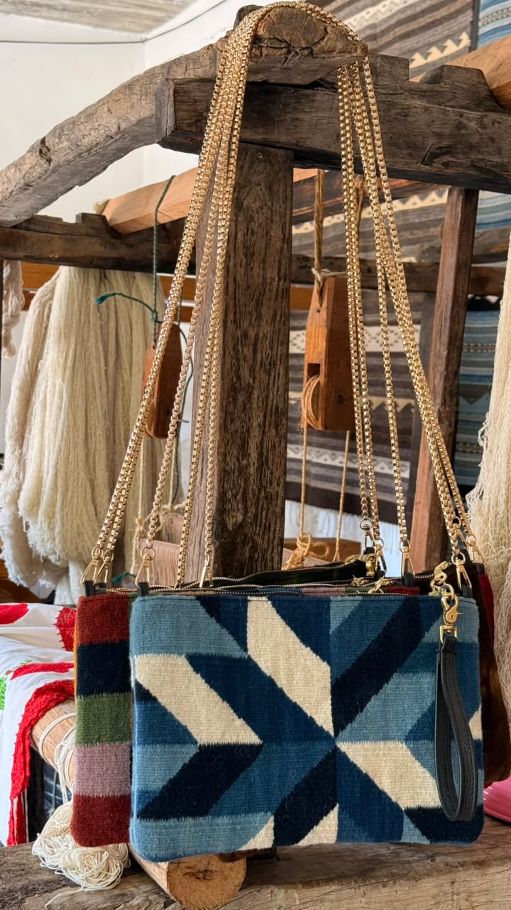 Hand Woven Handbag - Indigo Quilt