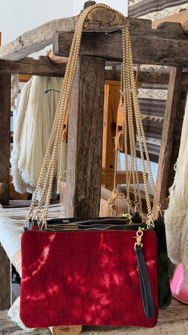 Hand Woven Handbag - Holiday Red